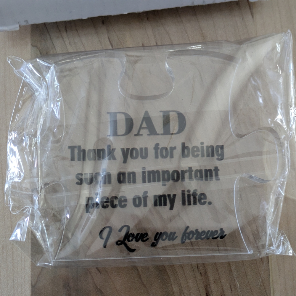New Dad Gift Clear Puzzle Piece with Heartfelt Message